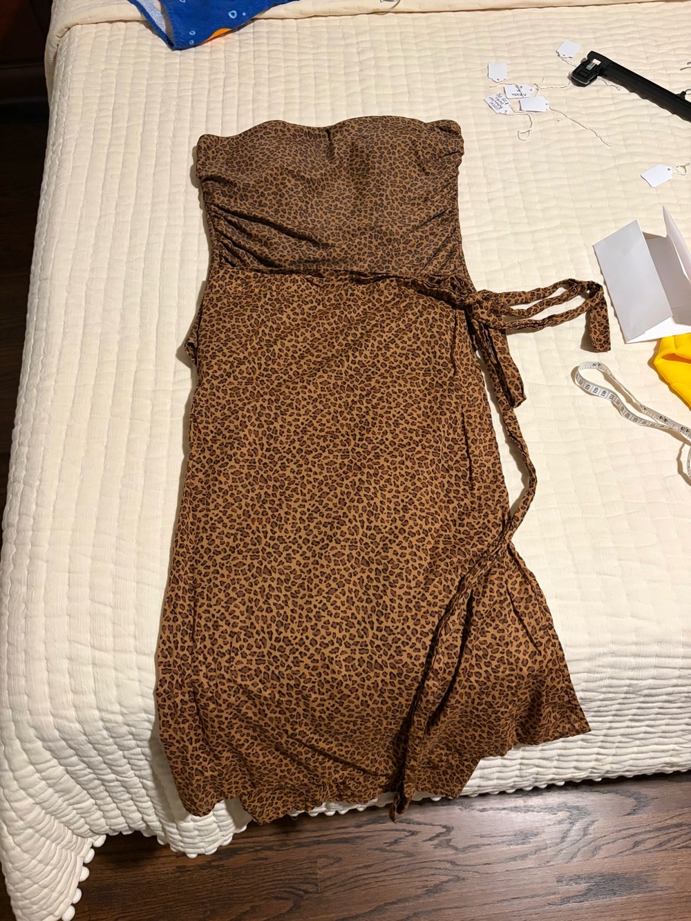 J. Crew Strapless Leopard-Print swimsuit and sarong